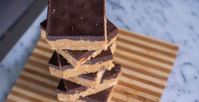 Dessert bars stacked on top of each other made for low carb or keto diets.